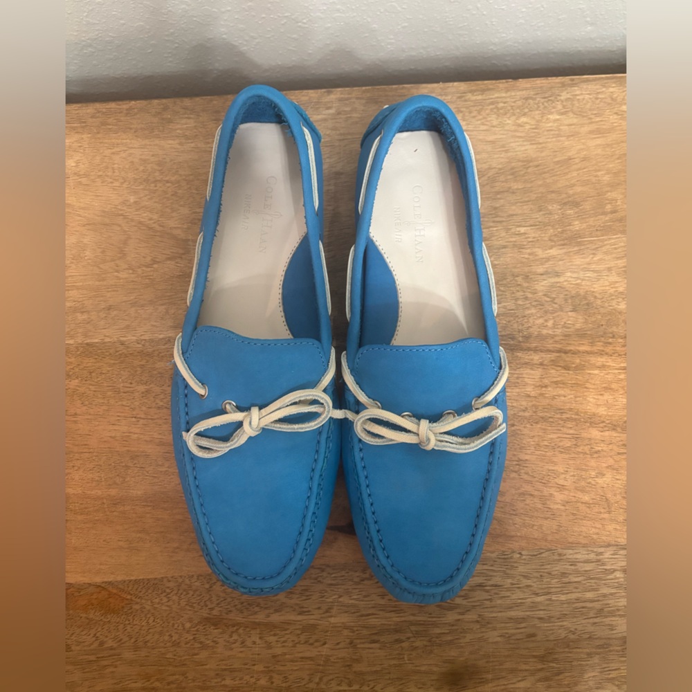 Cole Haan x Nike Air Blue Soft Leather Driving Loafers